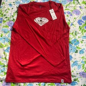 FLAWLESS RED LONG SLEEVE DIAMOND SHIRT! Size XL.